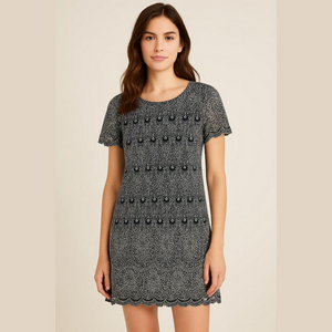 Charming Charlie Lace Dress Women's Large Black and White